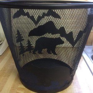 Bear-themed wastebasket & curtain tie-backs
